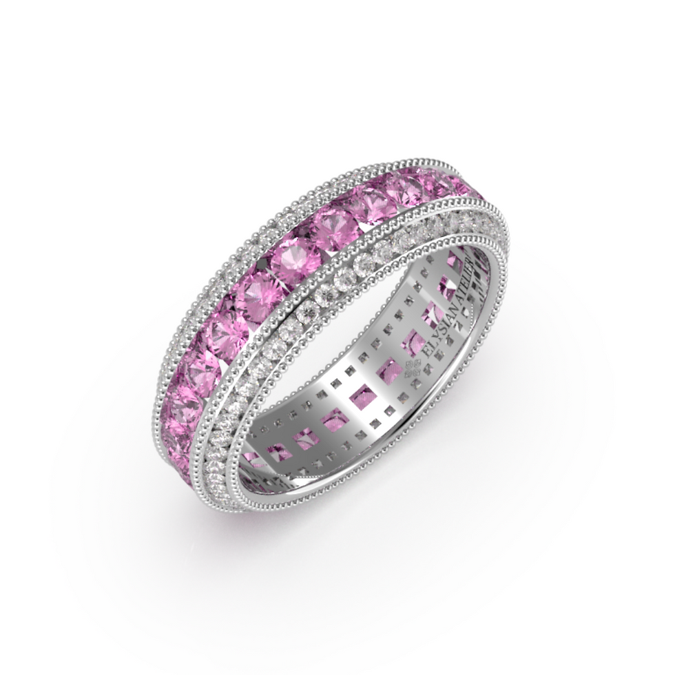 Miniaturbild: ELYSIAN ETERNITY SAPPHIRE & DIAMOND WEDDING BAND RING