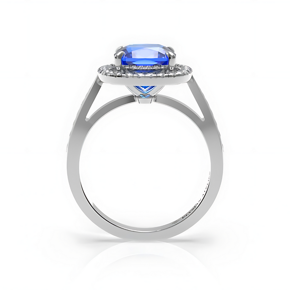 Miniature : CORNFLOWER BLUE SAPPHIRE & DIAMONDS ENGAGEMENT RING | CELESTIAL EMPRESS