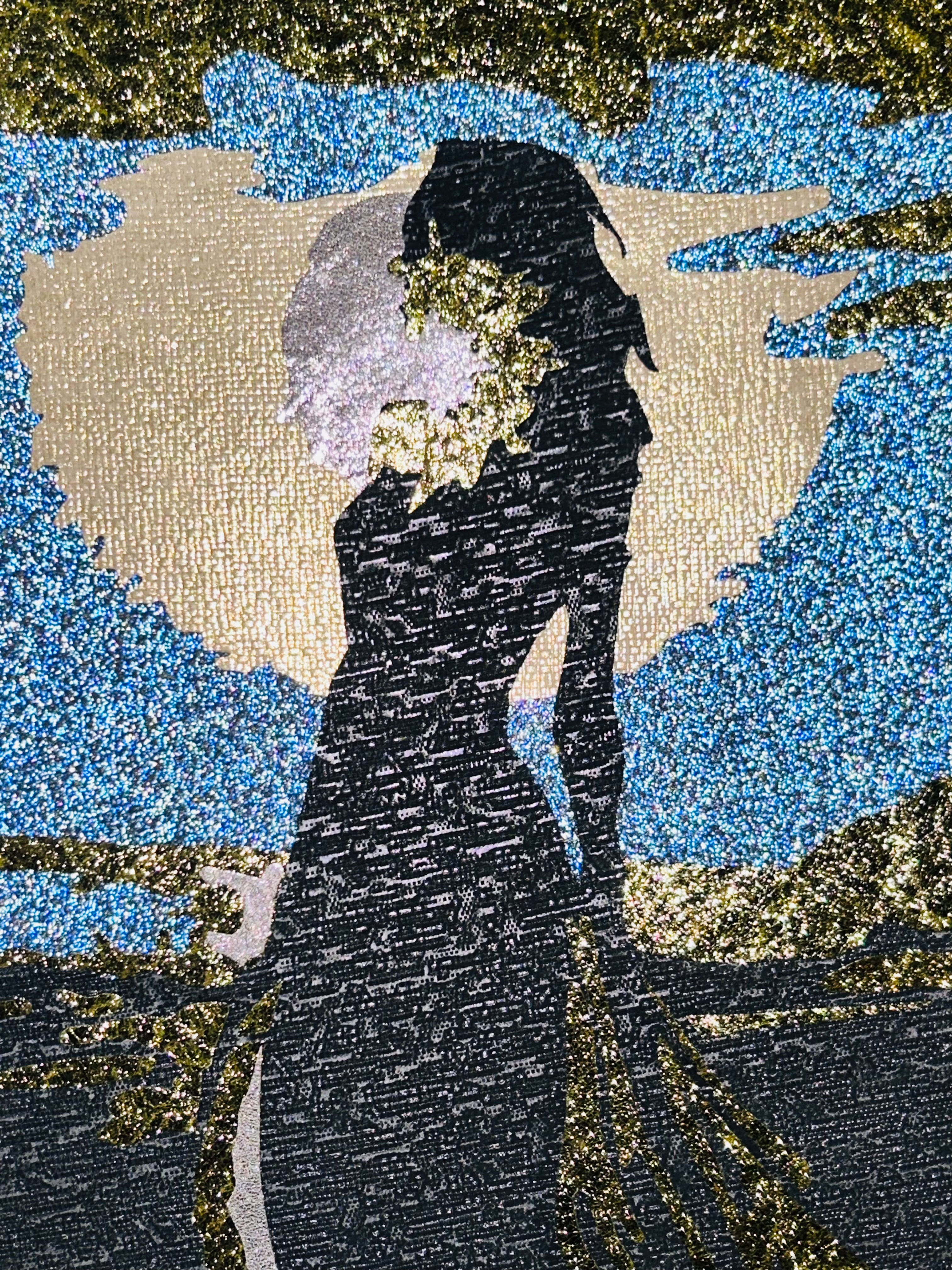 Silhouet van vrouw gemaakt van leer