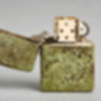ZIPPO Patina in grün, geöffnet