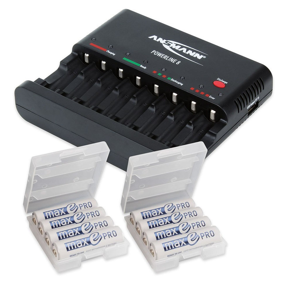 ANSMANN Powerline 8 automatic Smart Battery Charger for NiMH & NiCd AA, AAA Rech