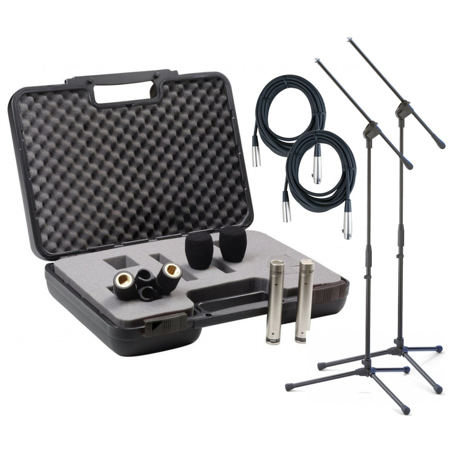 Rode NT5 Matched Pair NT5 1/2" Cardioid Condenser Microphones w/ 2 Cables Stands