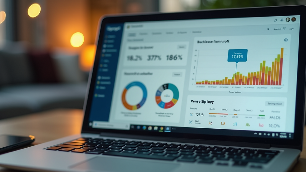 Close-up of a laptop screen showing nonprofit software dashboard