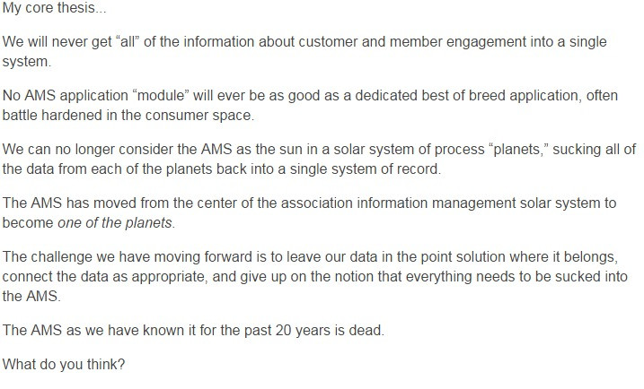 One Executive Director believes that the AMS Database is dead. We discuss here.