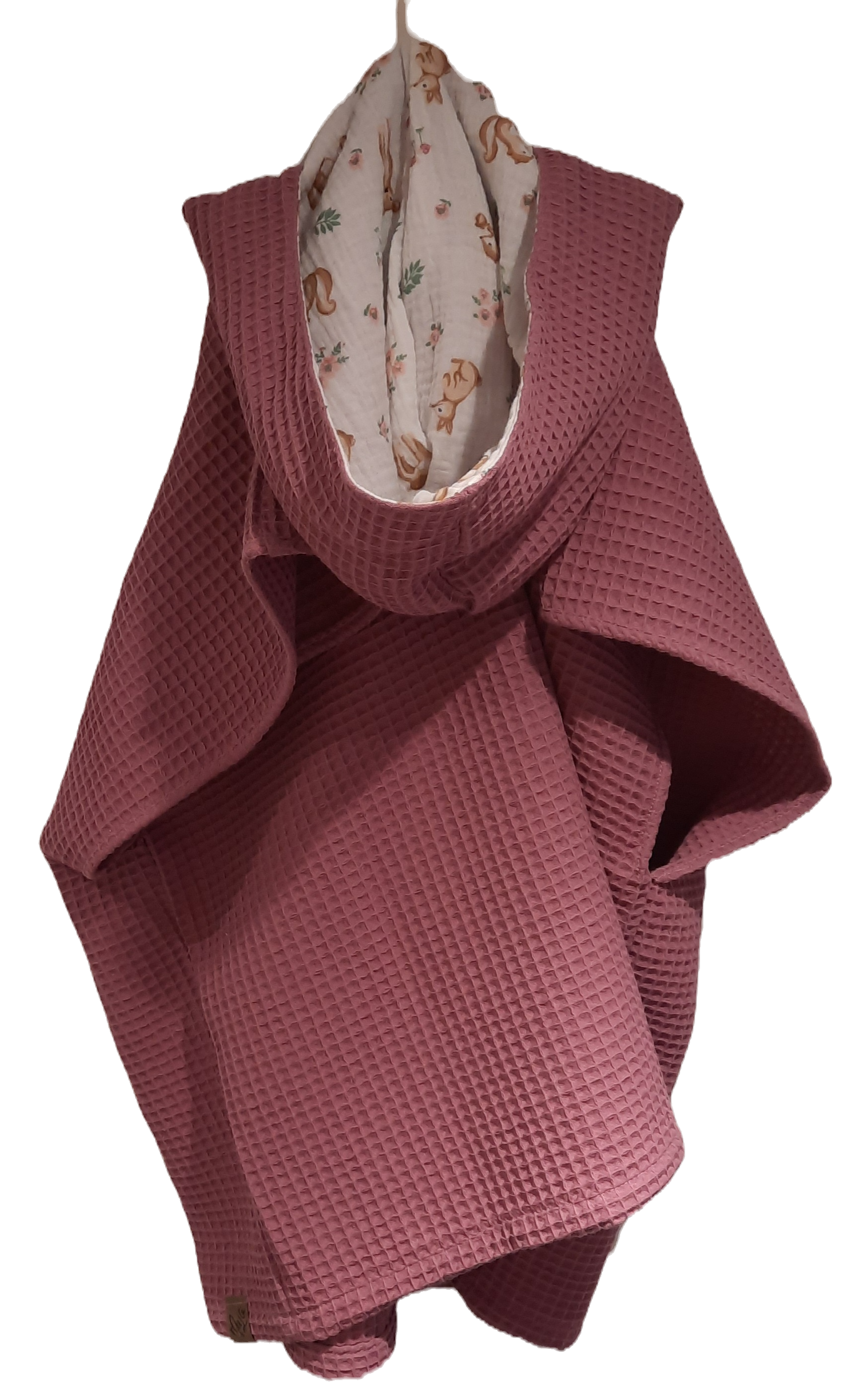 Badeponcho für Kinder aus Waffelpiqué/Musselin