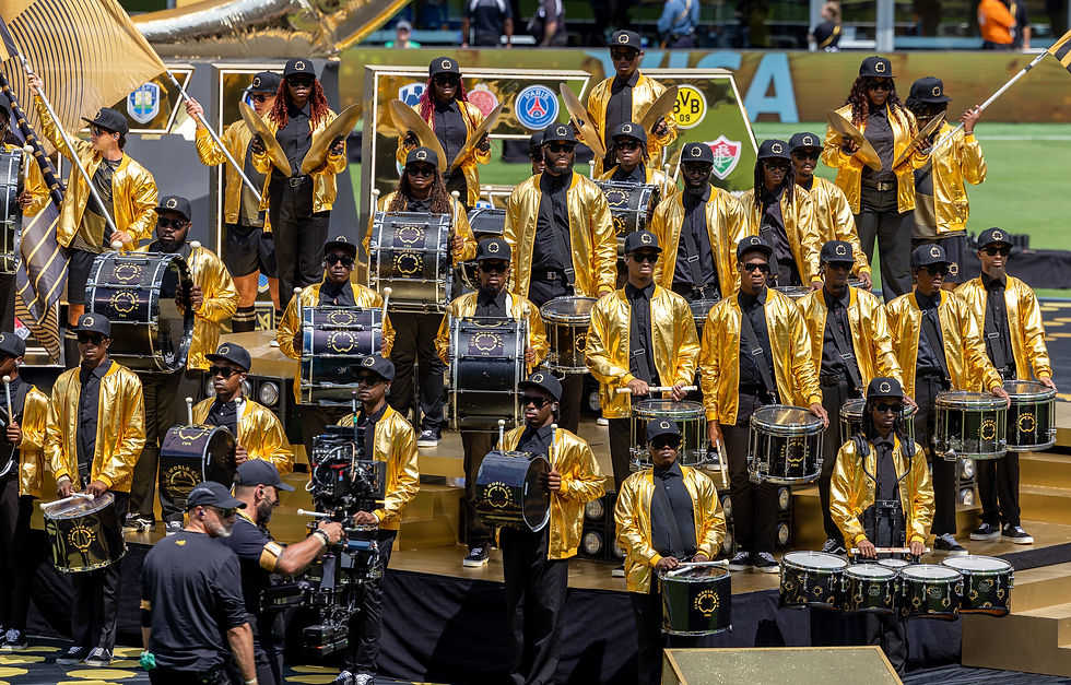 live marching band performance at fifa stadium