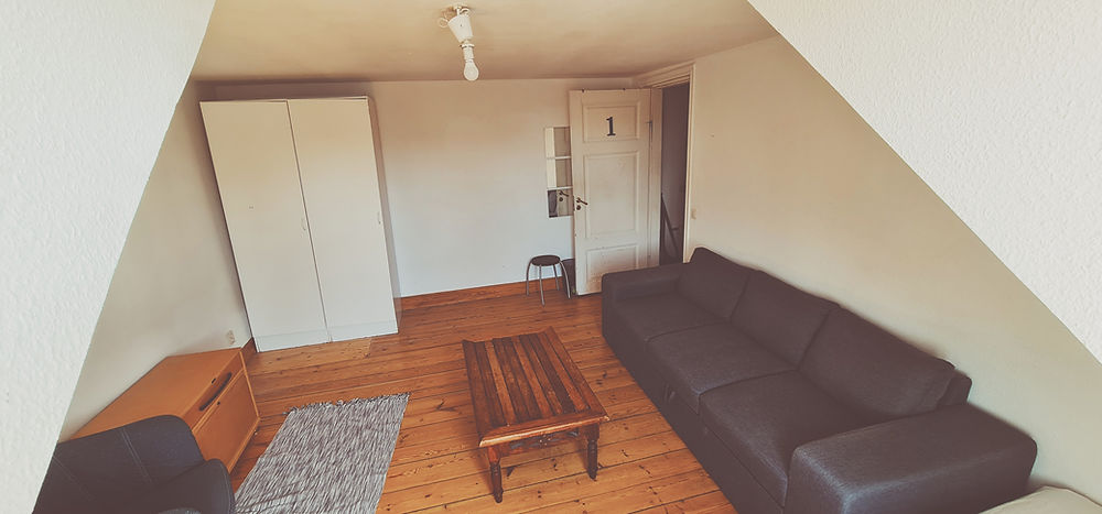 Furnished living room in student housing in Lund