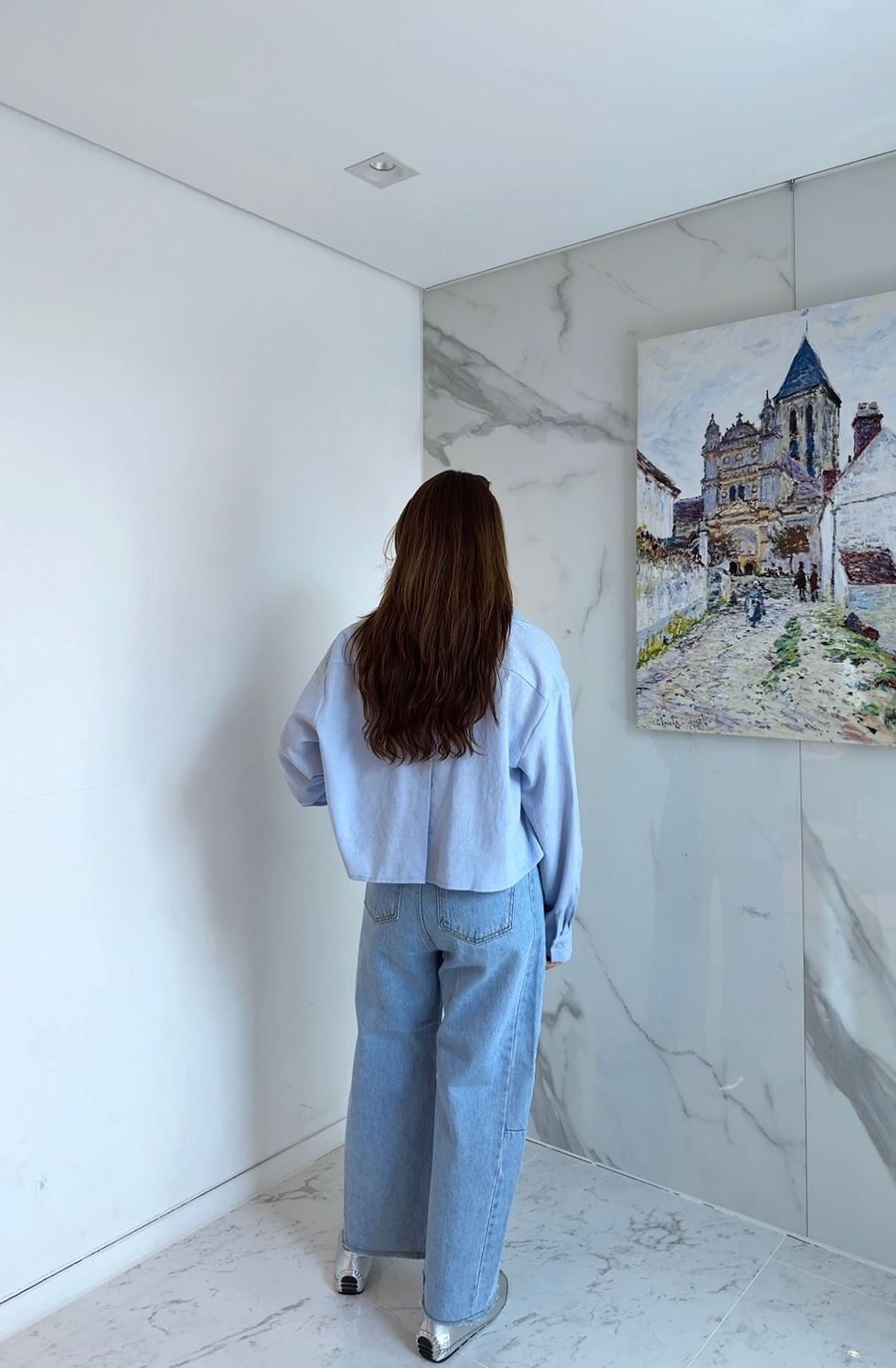 Thumbnail: P4111  蕾絲邊點綴BaggyJeans