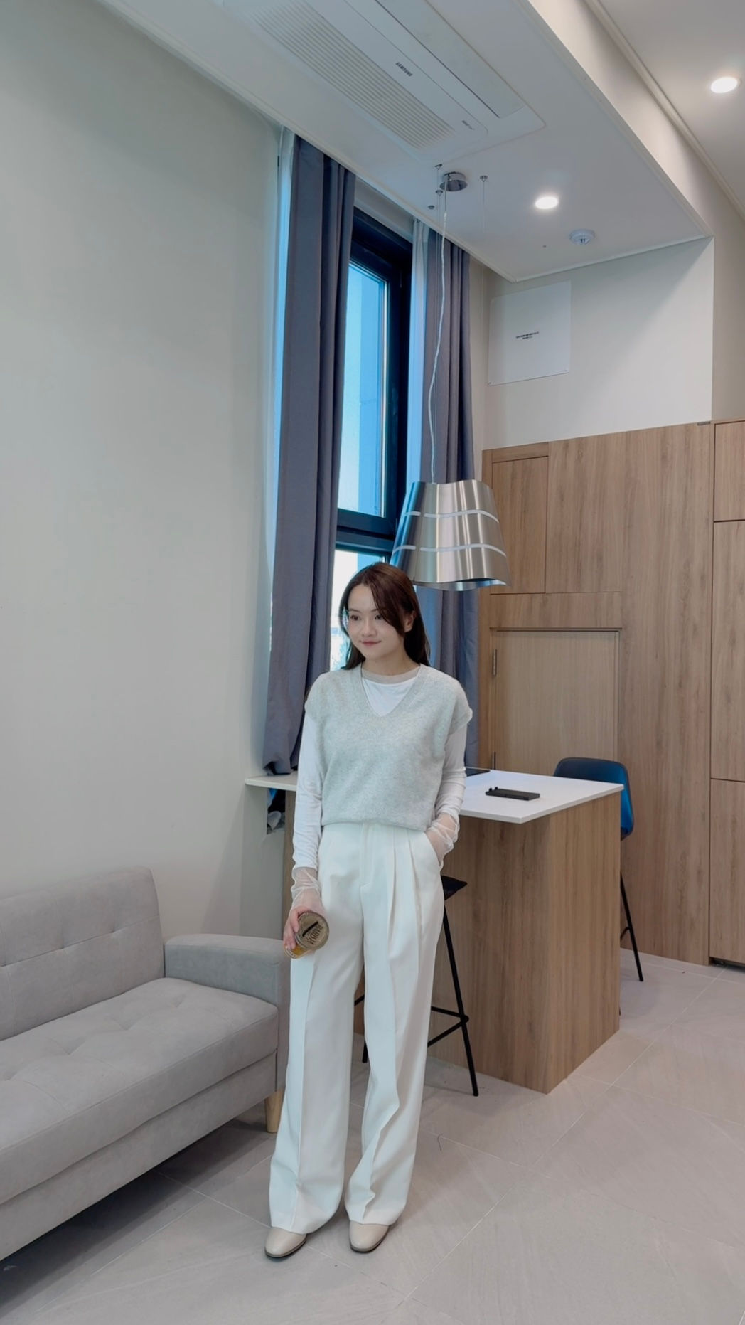 P4030 [2色] 打摺垂感西裝長褲