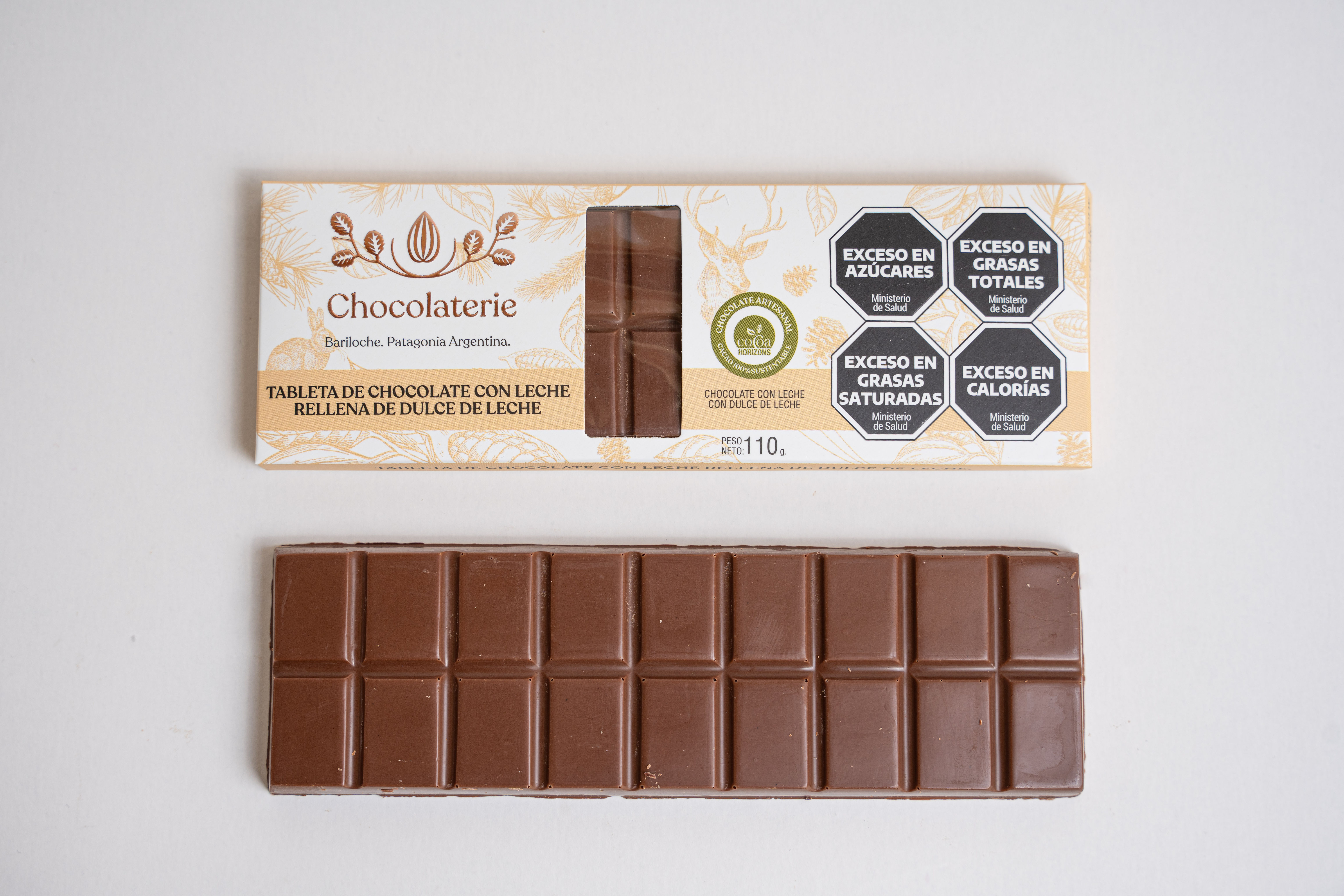 Tableta de Chocolate con Leche rellena con Dulce de Leche