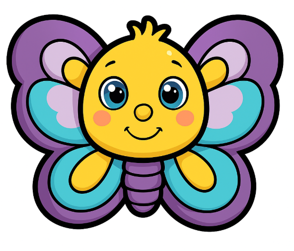 Butterfly colourful vanilla biscuit