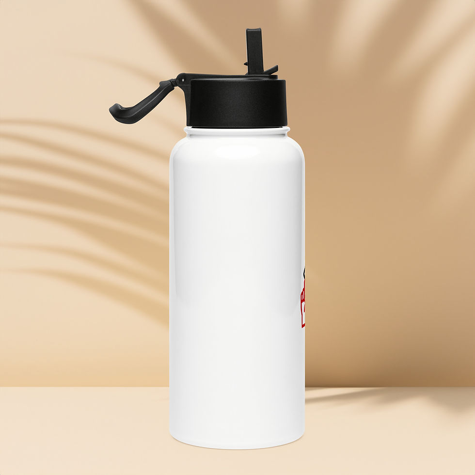 Thumbnail: Stainless steel water bottle with a straw lid