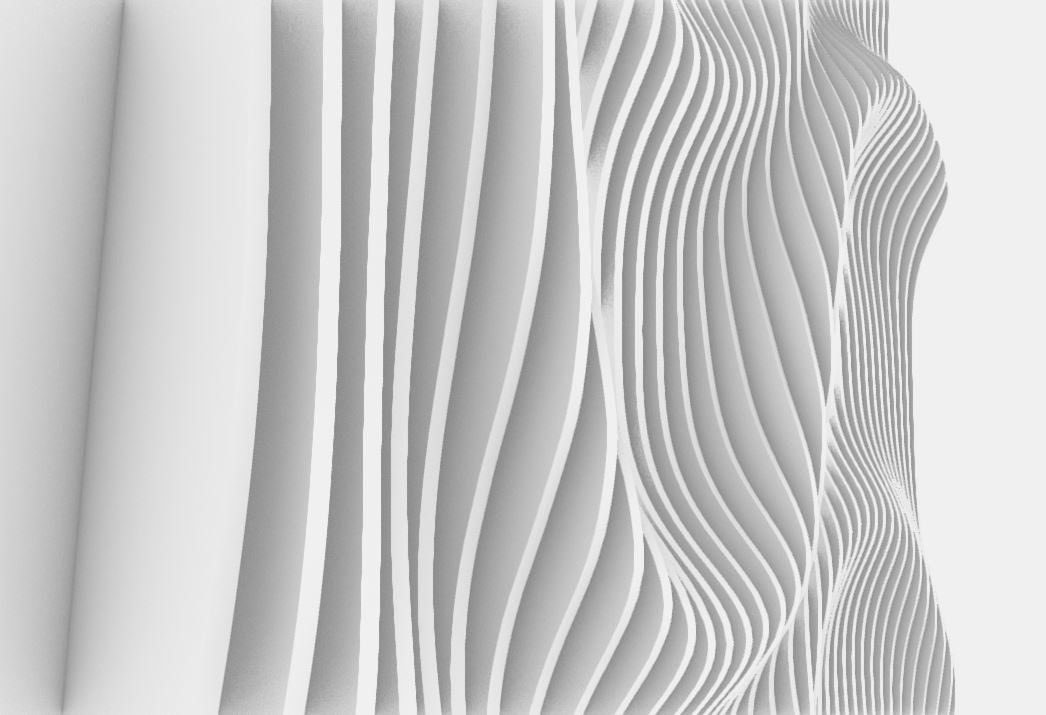 Parametrik Dalgalı Ahşap Panel Duvar Dekoru CNC Kesim Dosyası