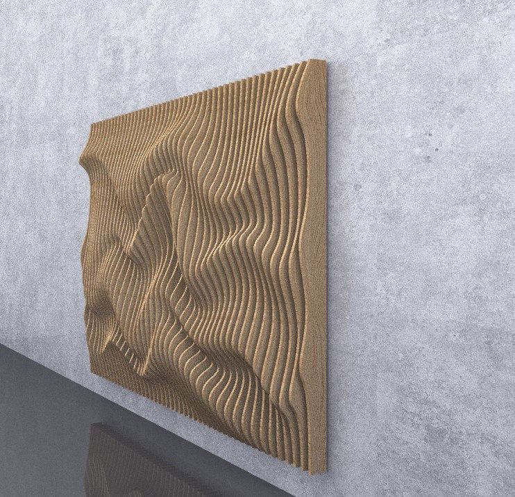 Parametrik Dalgalı Ahşap Duvar Dekoru CNC Kesim Tasarım Dosyaları