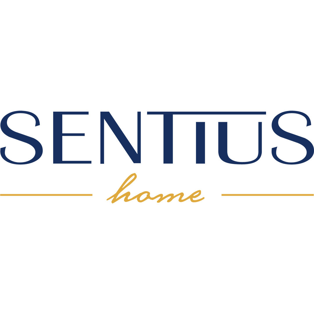 Sentius home logo with modern design, home text below. Tavsiye Benden