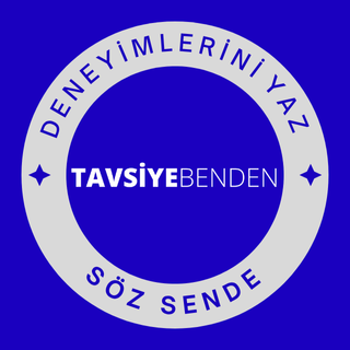 Deneyimlerini yaz, Söz sende, logo Tavsiye Benden, graphic, blue background. Tavsiye Benden.