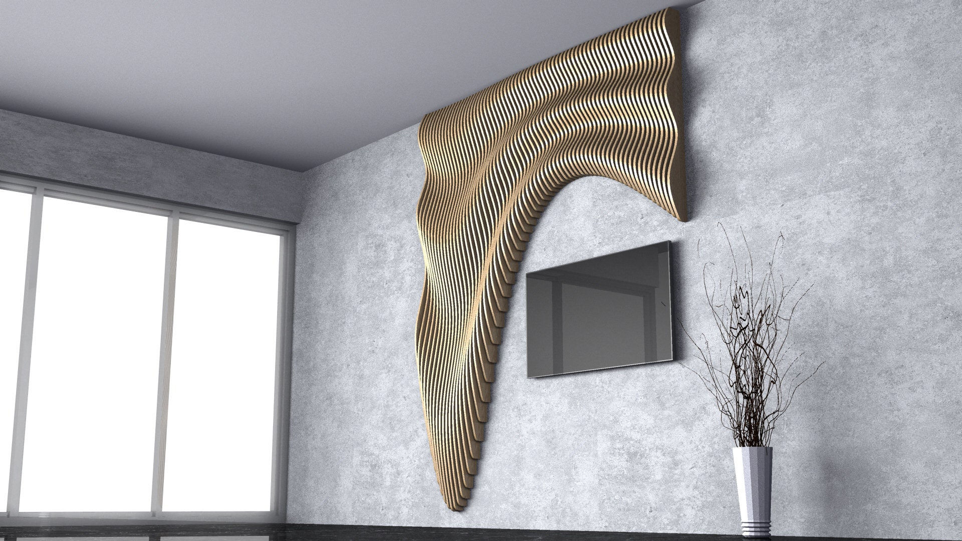Parametrik Dalgalı Ahşap Duvar Dekoru İçin CNC Kesim Dosyaları