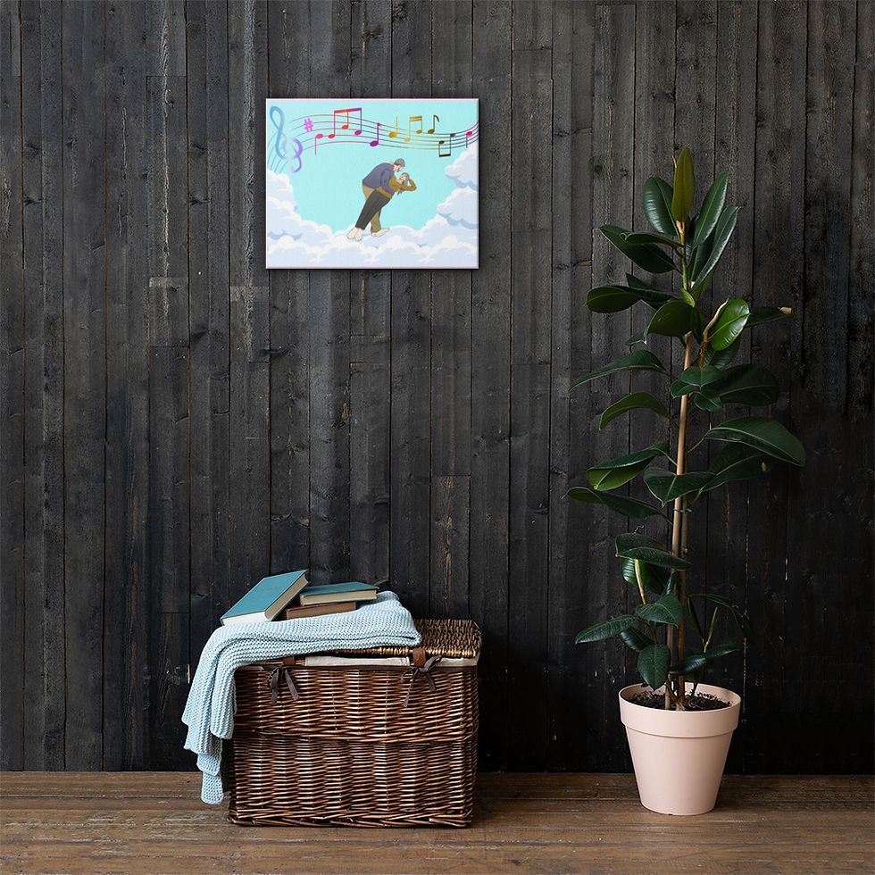 Thumbnail: Music Notes in the Clouds Canvas