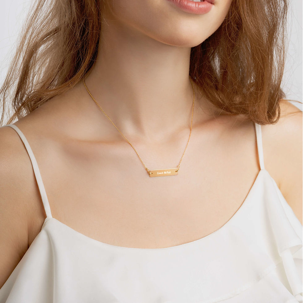 Thumbnail: Coach McFall Engraved Silver Bar Chain Necklace