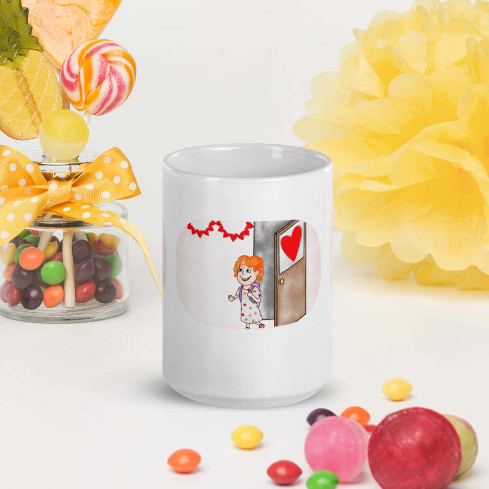 Thumbnail: Val's First Valentine's Day White glossy mug
