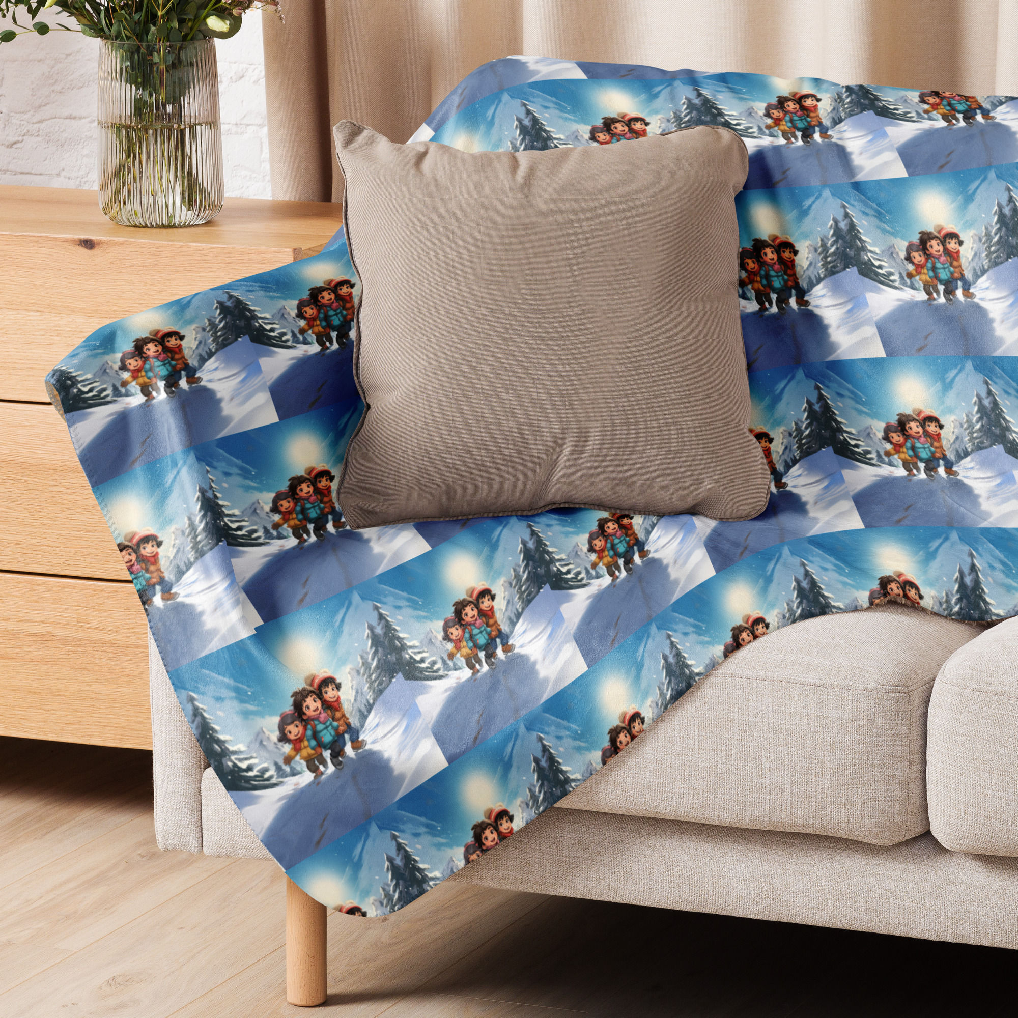 Christmas in Chamonix Sherpa blanket