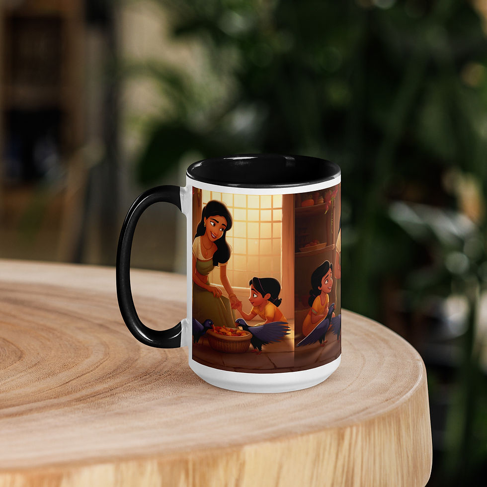 Thumbnail: Mother Crow Human Version Mug with Color Inside