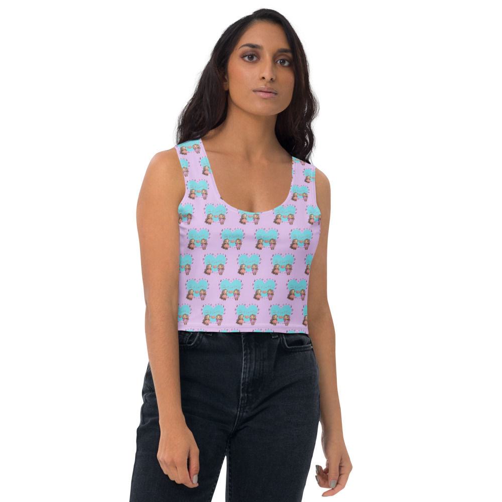 Tales of Luv'd Ones Characters Pattern Crop Top