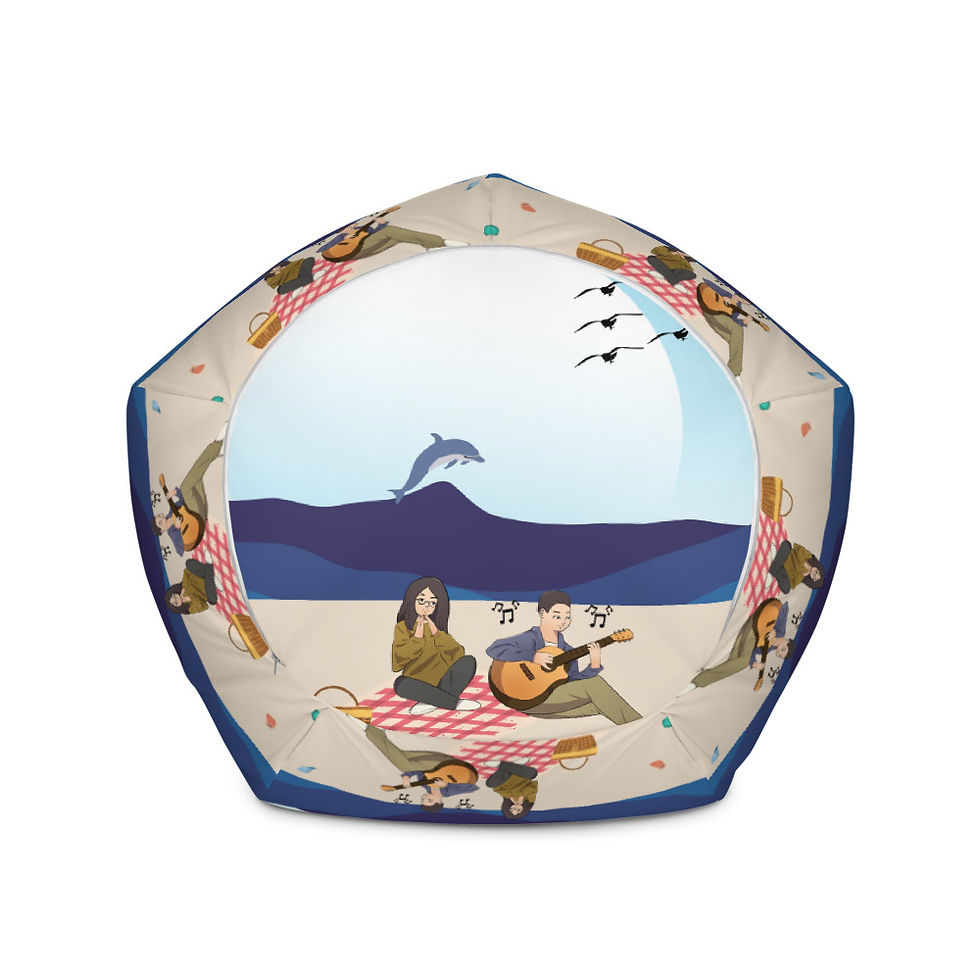 Thumbnail: Love Notes at the Beach Bean Bag Chair Cover