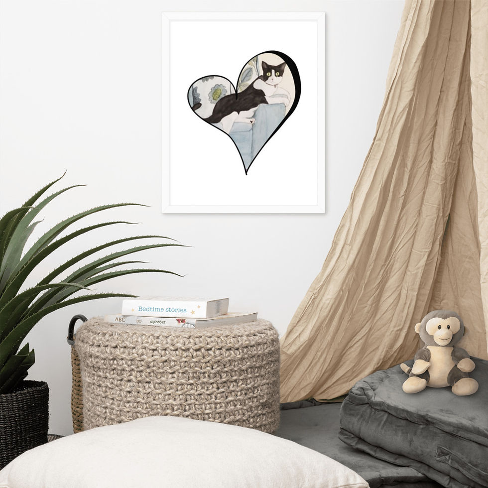Thumbnail: Master Mittens Heart Framed poster