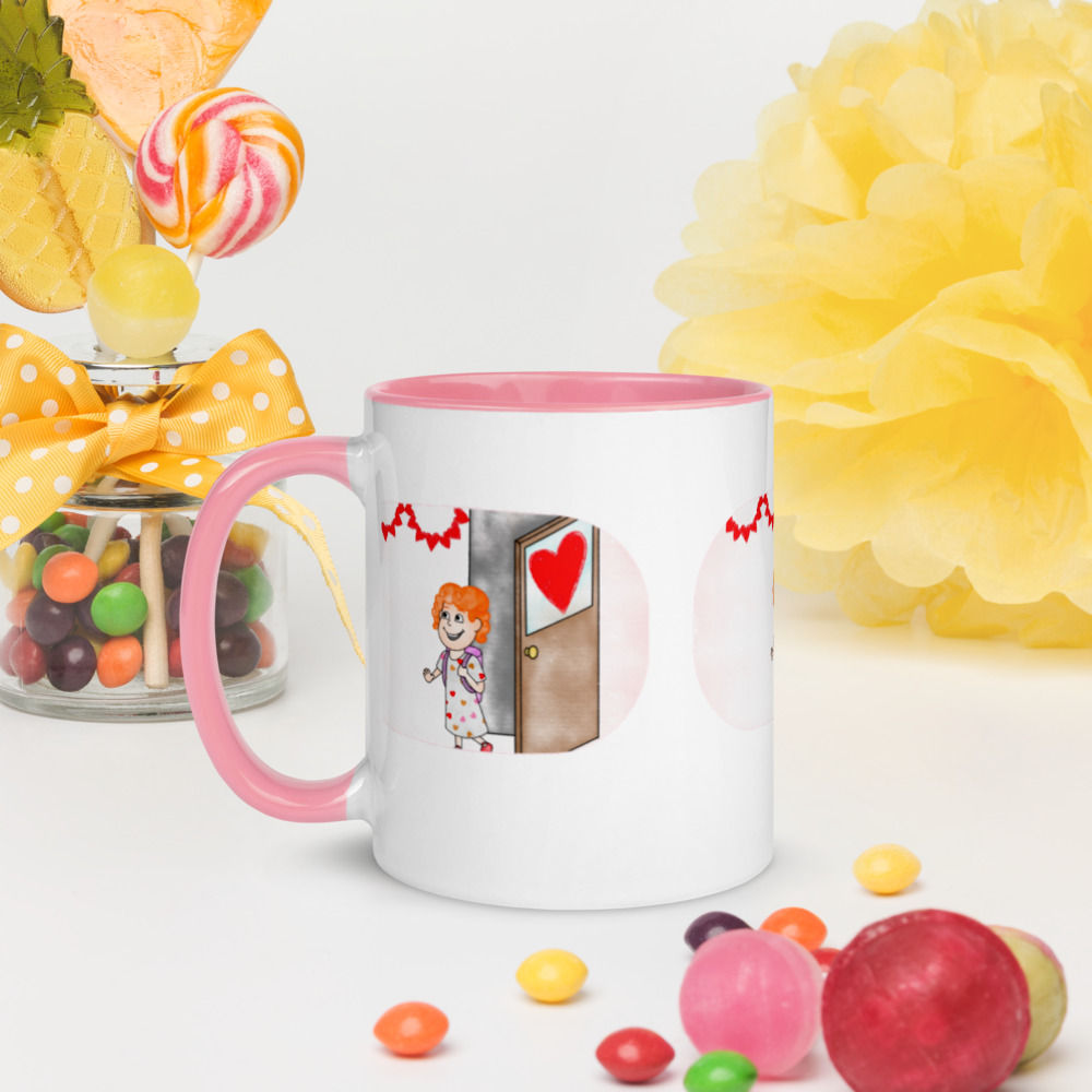 Val's First Valentine's Day Mug with Color Inside
