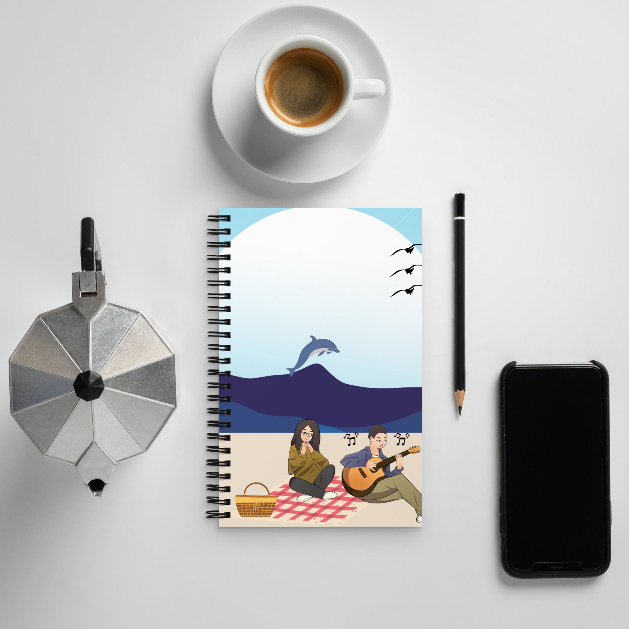 Love Notes at the Beach Spiral notebook