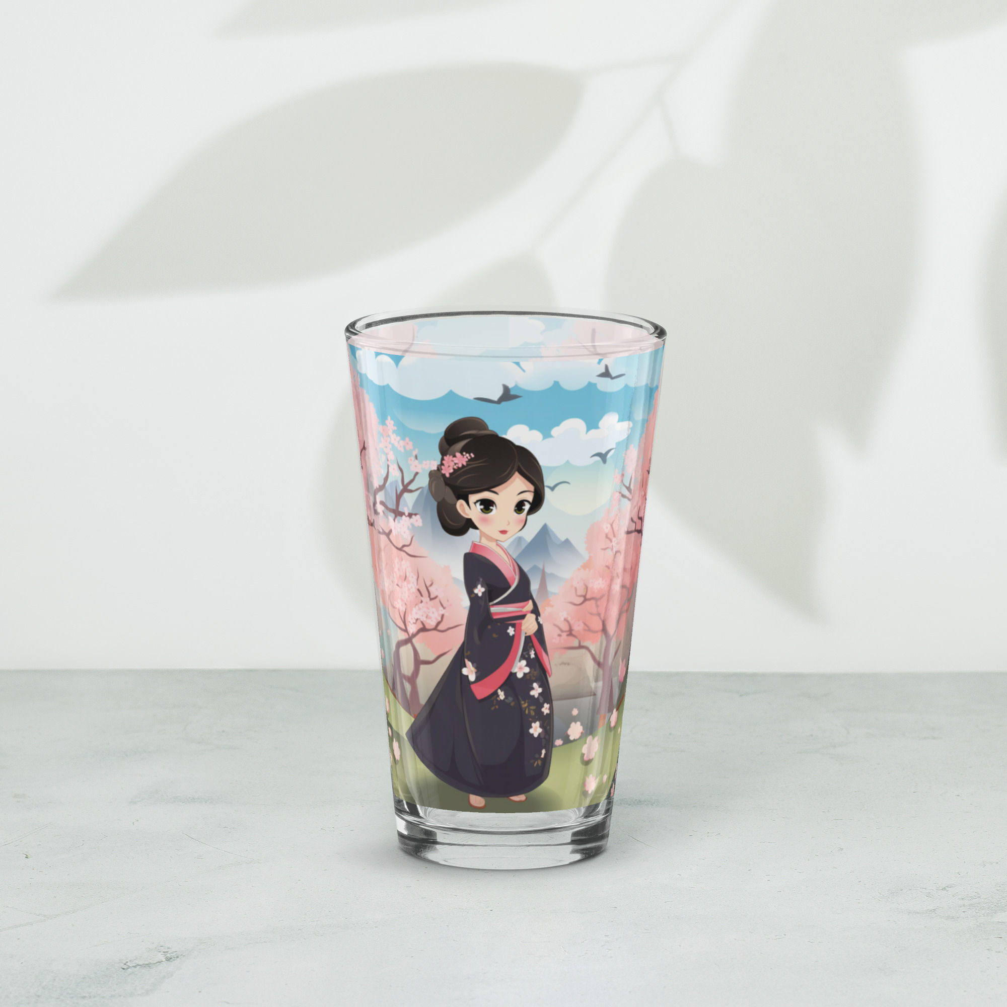 The Cherry Blossom Princess Shaker pint glass