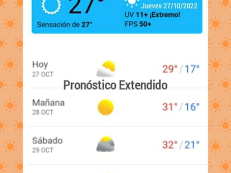 Conoce como estará el tiempo HOY y el fin de semana, mira 😄👇