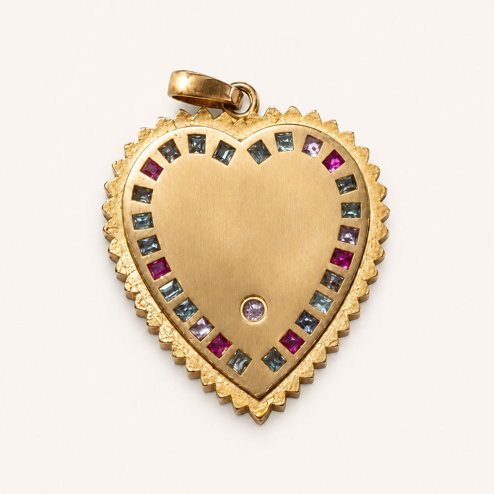 Back of an 18K French Gold love medallion handcrafted in France by Evermine