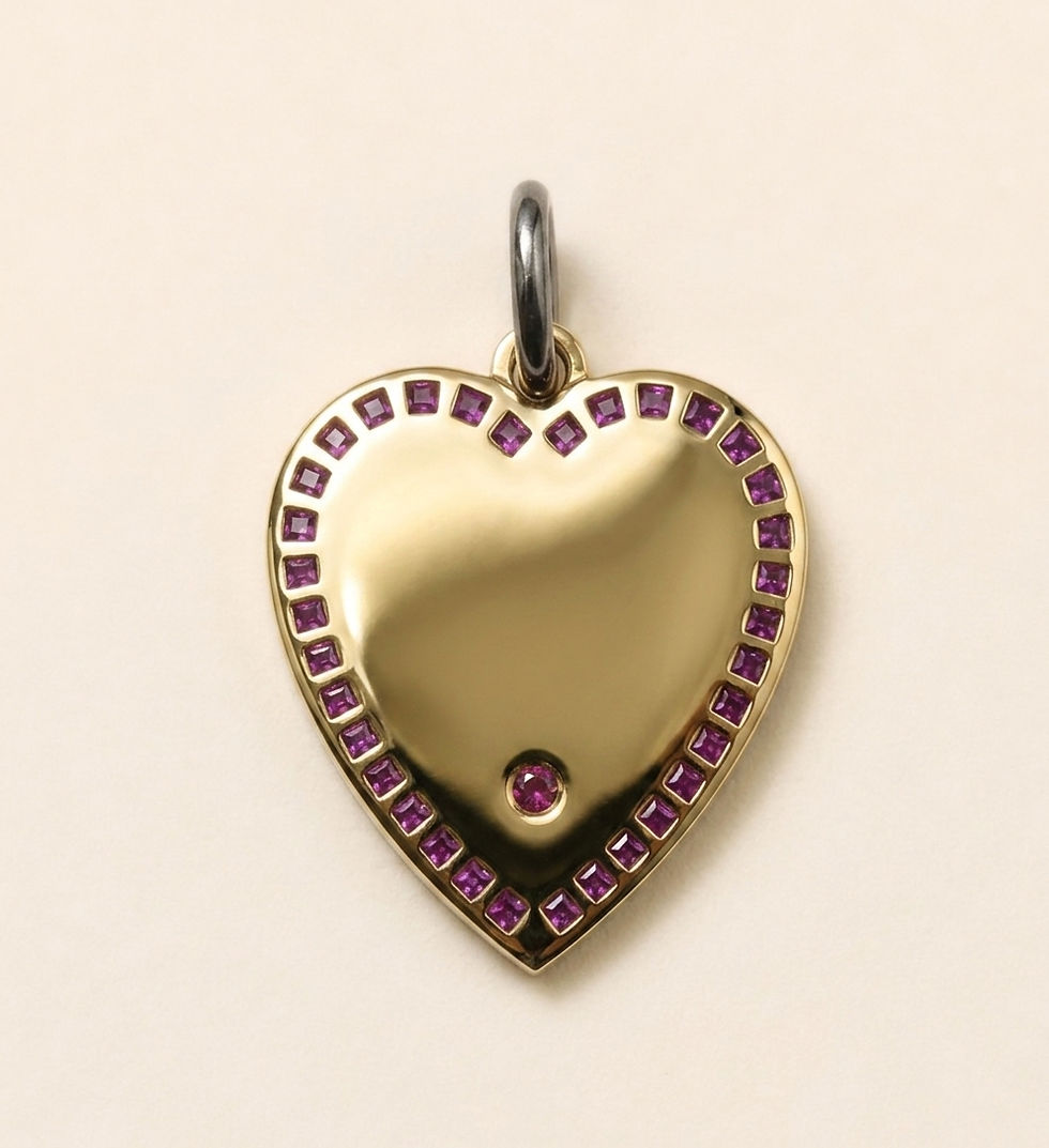 Back of an 18k gold pendant handcrafted in France
