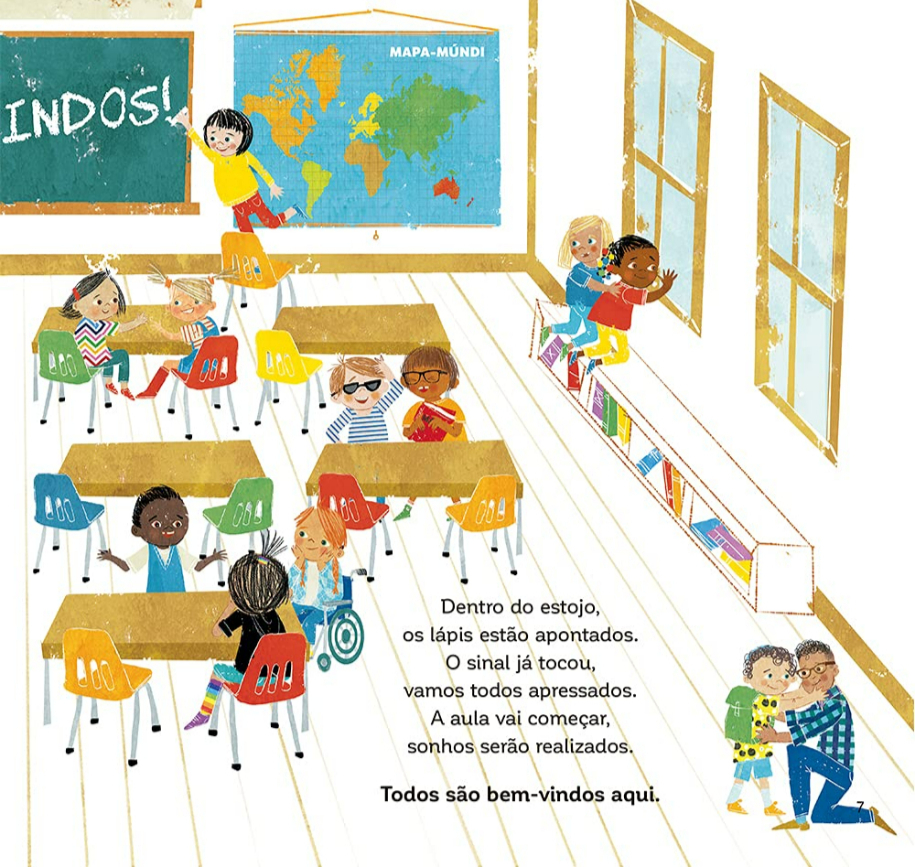 Página do livro Todos são bem-vindos, de Alexandra Penfold e (il) Suzanne Kauffman, Editora Nova Fronteira