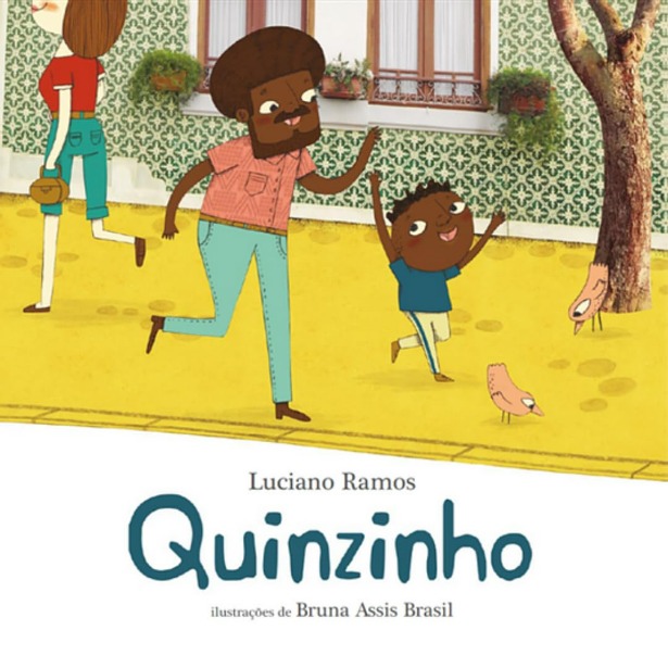Capa do livro. Numa rua arborizada, menino e seu pai seguem felizes pelo local.