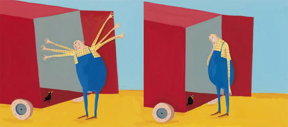 Página do livro Os pássaros, de Germano Zullo e (il) Albertine, Editora 34