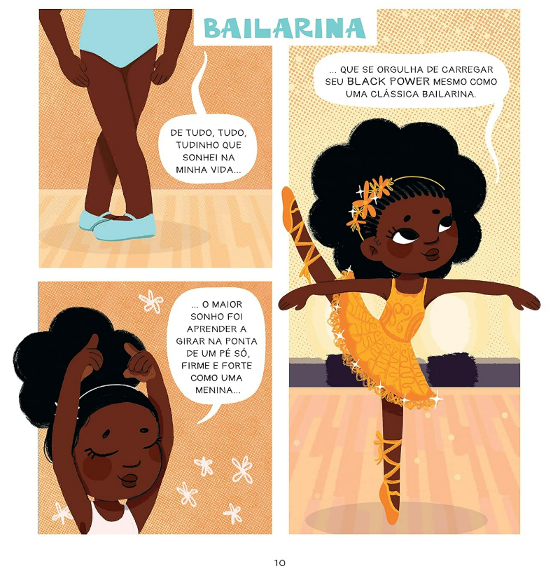 Página do livro Tayó em quadrinhos, de Kiusam de Oliveira e (il) Amora Moreira, Companhia das Letrinhas