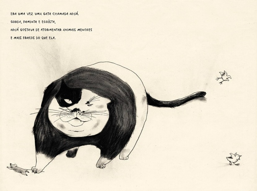 Página do livro "A mamãe do pintinho, de Heena Baek, Companhia das Letrinhas.