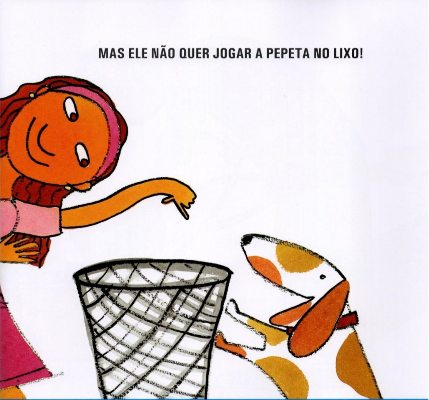 Página do livro O balde das chupetas, de Bia Hetzel e (il) Mariana Massarani, Editora Brinque-Book