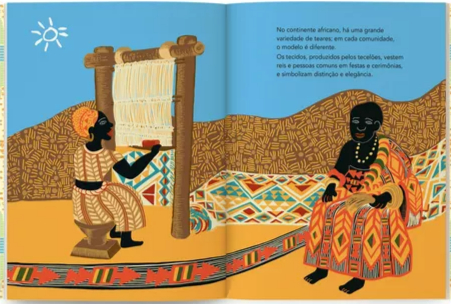 Página do livro Tecelagem: uma História Ilustrada, de Goya Lopes, Solisluna Design Editora Loom e Axó