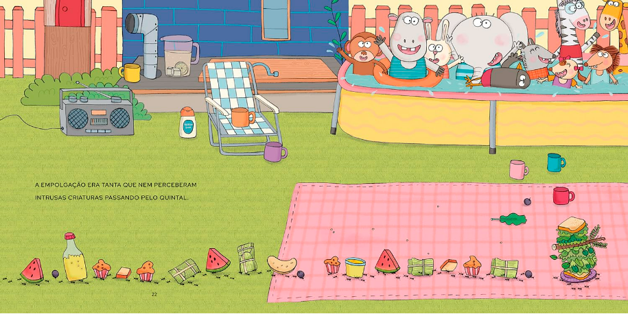 Página do livro O piquenique do Gildo, de Silvana Rando, Editora Brinque-Book