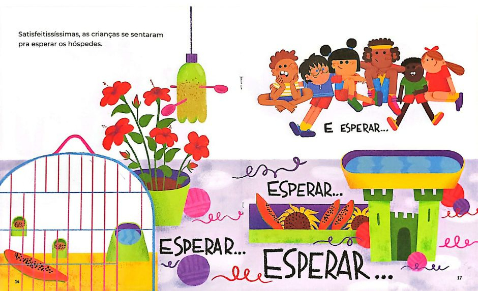 Página do livro Tomica e o hotel de passarinhos, de Ana Carla Cozendey e (il) Kaká Leal, Cepe Editora