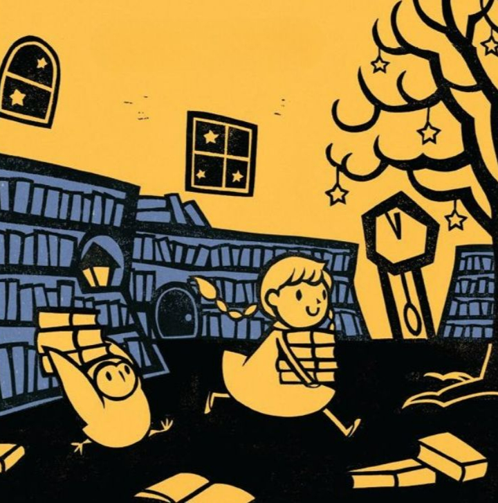 Página do livro Biblioteca dos sonhos, de Kazuno Kohara, Editora Darkside (Caveirinha)