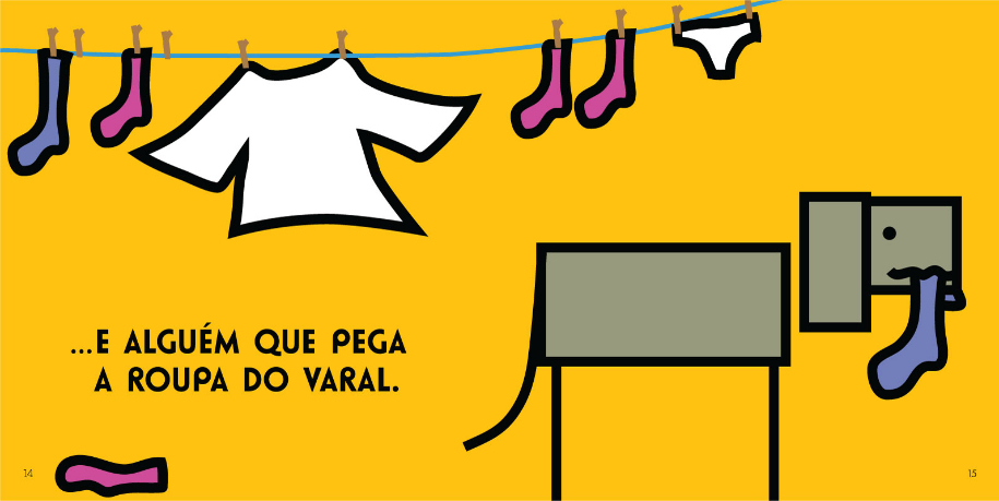 Página do livro O que é que tem no seu quintal?, de Bia Villela, Editora Moderna