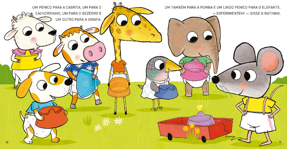 Página do livro De onde vêm os penicos?, de Guido van Genechten, Editora Brinque-Book