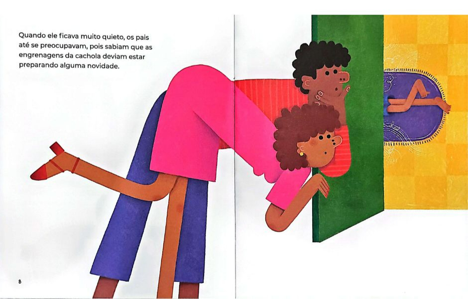 Página do livro Tomica - O caçador de ideias, de Ana Carla Cozendey e (il) Kaká Leal, Cepe Editora