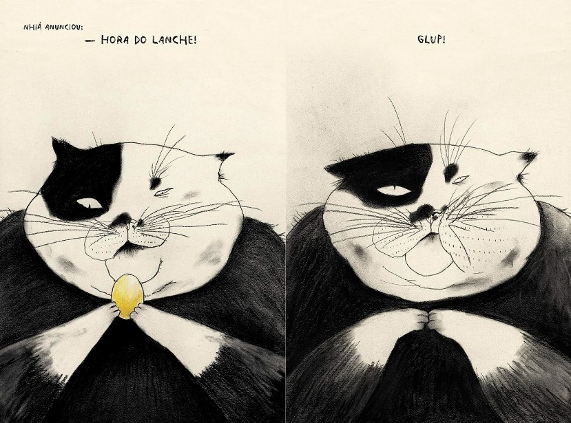 Página do livro "A mamãe do pintinho, de Heena Baek, Companhia das Letrinhas.