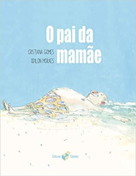 Capa do livro. Na areia da praia, um idoso está deitado e sorri satisfeito.